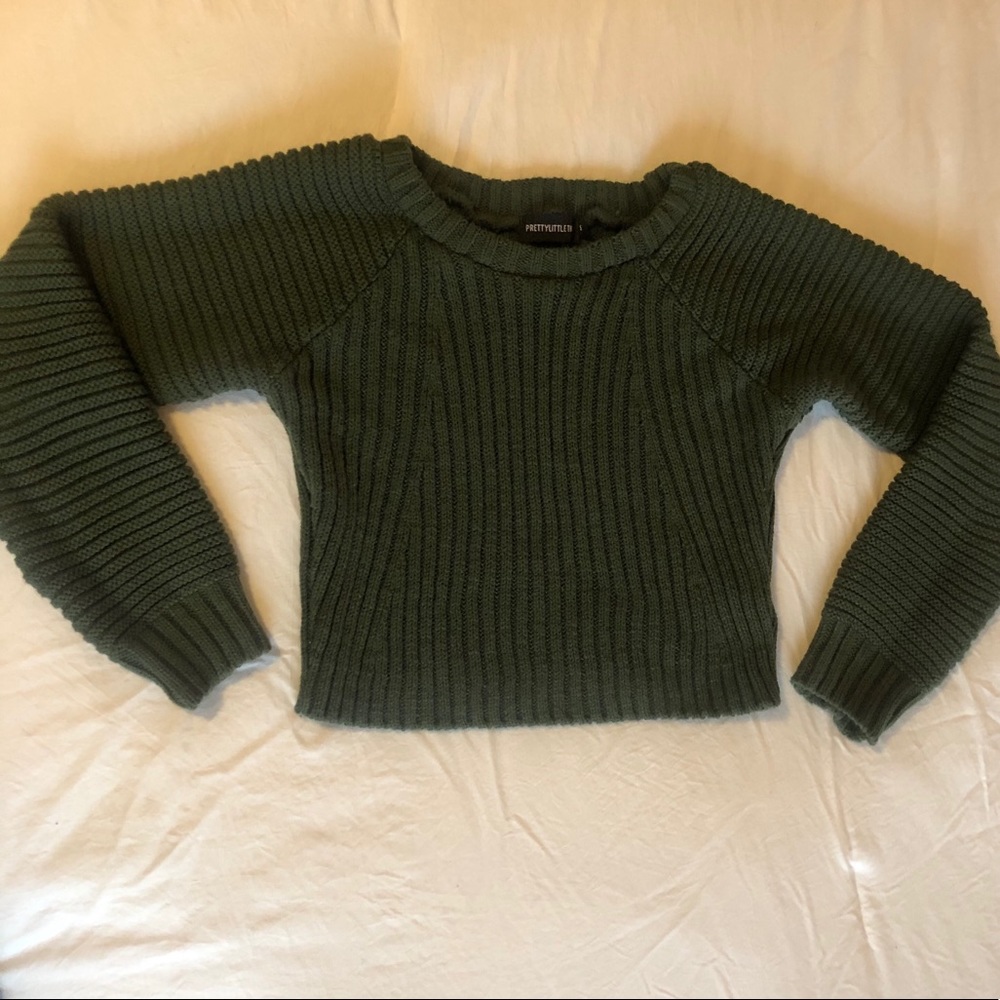 Cropped Rib Knit Sweater
